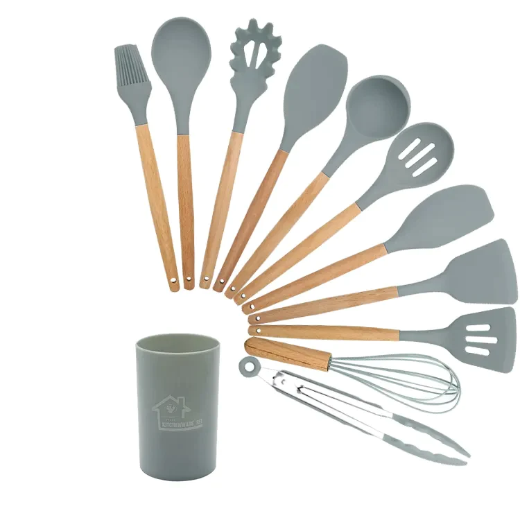 Set di Utensili da Cucina in Silicone Eco-Friendly con Manici Set di Utensili da Cucina in Silicone Eco-Friendly con Manici